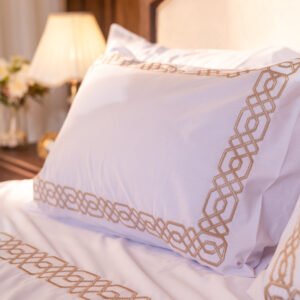 Harvest Embroidery Sheet Set with stitched nature-inspired lines – 5 pcs