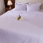 Serenity cotton duvet cover set neatly displayed on bed – 3 pcs